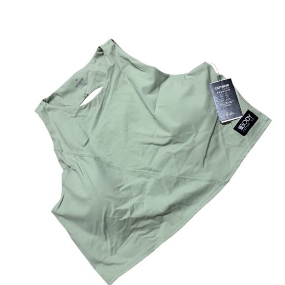 Cotton On Women Size 14 (US) Pistachio Green Crop Top Cut Out Back Crew Neck NWT - Picture 2 of 7